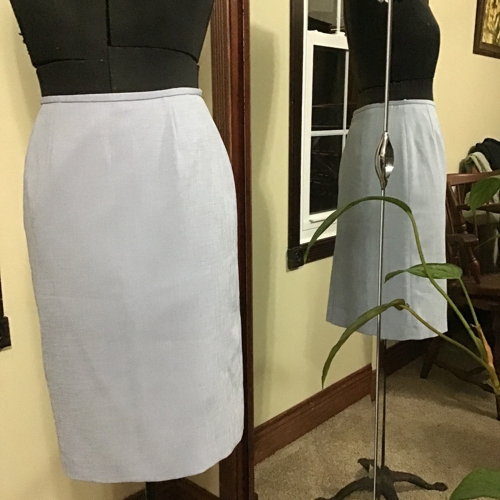 Porcelain Blue Kasper Midi Skirt